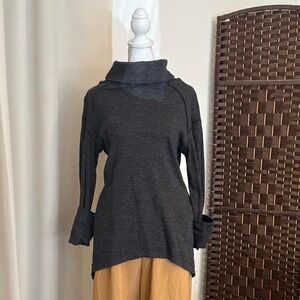 Free People Turtleneck Tunic Sweater Open Back Top Women's Loungewear Size L